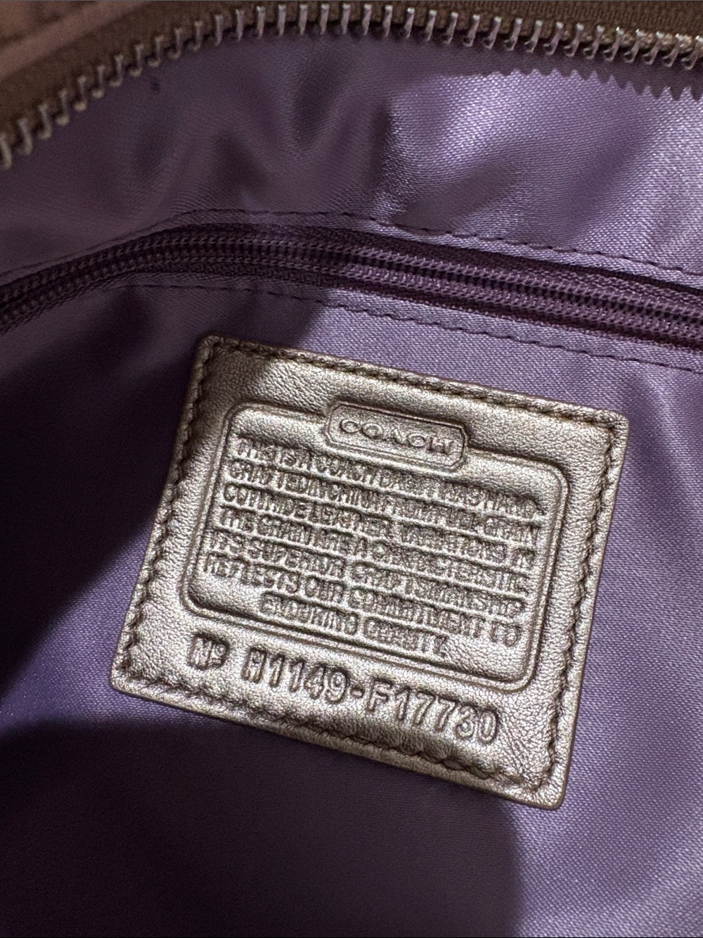 Coach Metallic Champagne Signature Embossed Tote - Picture 2 of 5